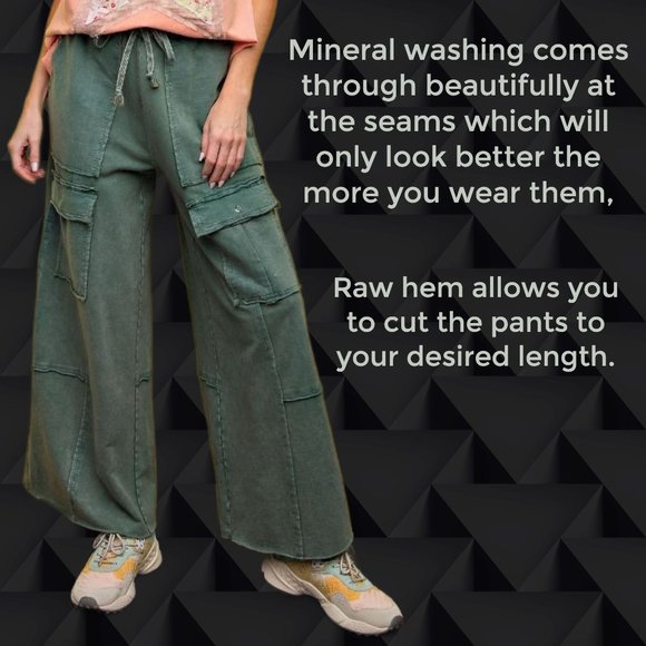 easel Pants & Jumpsuits Easel Feeling Good Cargo Mineral Washed